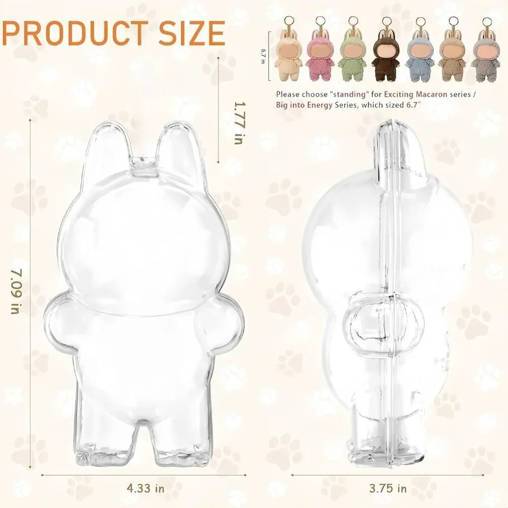 Labubu HD Clear Figure Display Protective Case ( Doll not included)